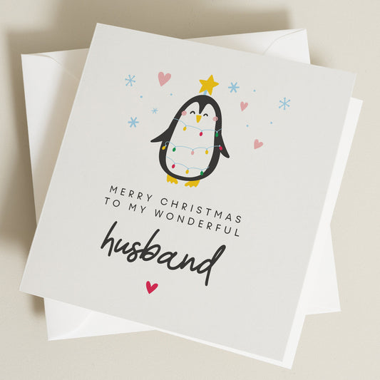 Husband Christmas Card, Personalised Christmas Card, To My Husband on Christmas, Romantic Hubby Christmas Card, Christmas Card For Him