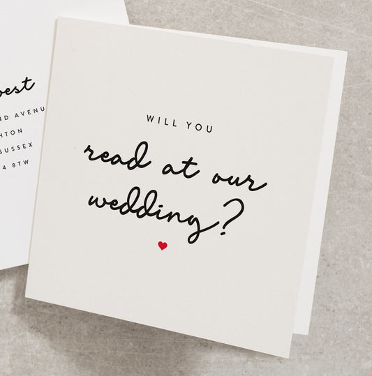 Will You Read At Our Wedding, Wedding Will You Be Our Card, Simple Wedding Request Card, Proposal Card, Read At Our Wedding Card WY072