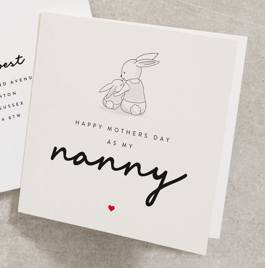 Nanny Mothers Day Card, First Mothers Day As Nanny, Nana Mothers Day Card, Cute Nanny Mothers Day, Card For Nanny, Relative Card MD075