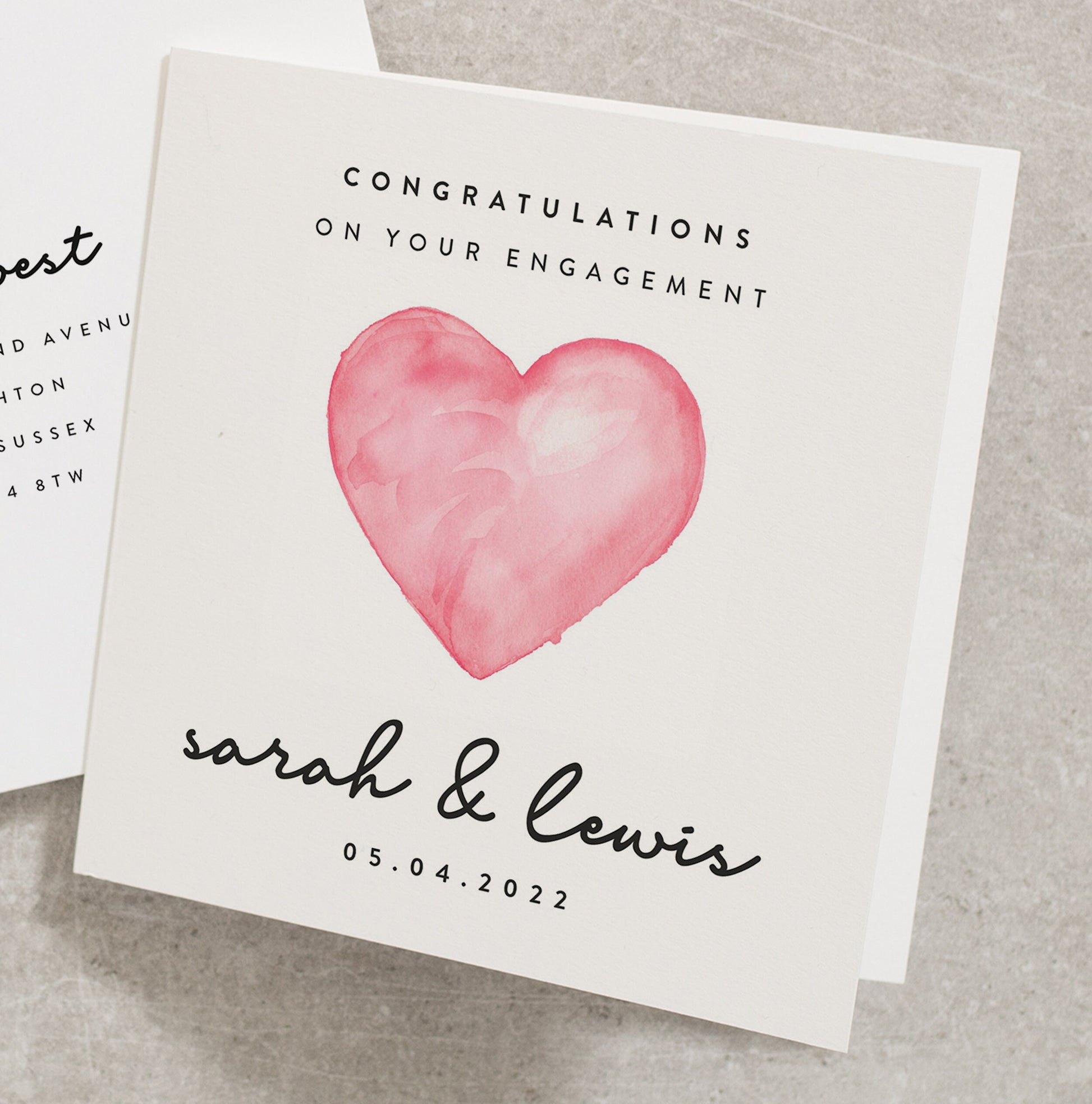 Congratulations On Your Engagement Card, Engagement Card For The Happy Couple, Personalised Engagement Card, Newly Engaged Card EN030