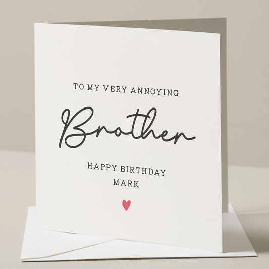 Brother Birthday Card, Funny Birthday Card For Brother, Personalised Brother Card, Joke Card For Brother, Brother Birthday Gift