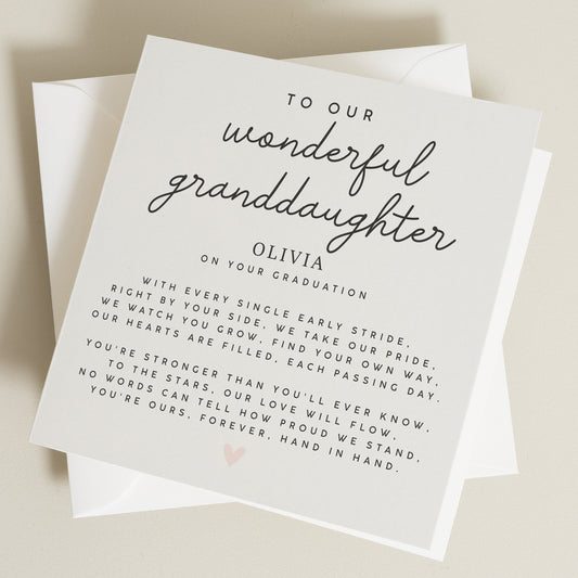 Granddaughter Graduation Card, Graduation Gift, Graduation Poem, Congratulations On Your Graduation Card, Proud Of You Card