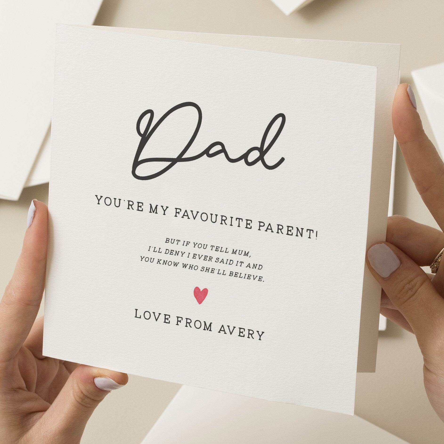 Personalised Fathers Day Card, Funny Fathers Day Gift For Dad, Joke Card For Dad, Funny Card For Dad, Joke Favourite Parent Card