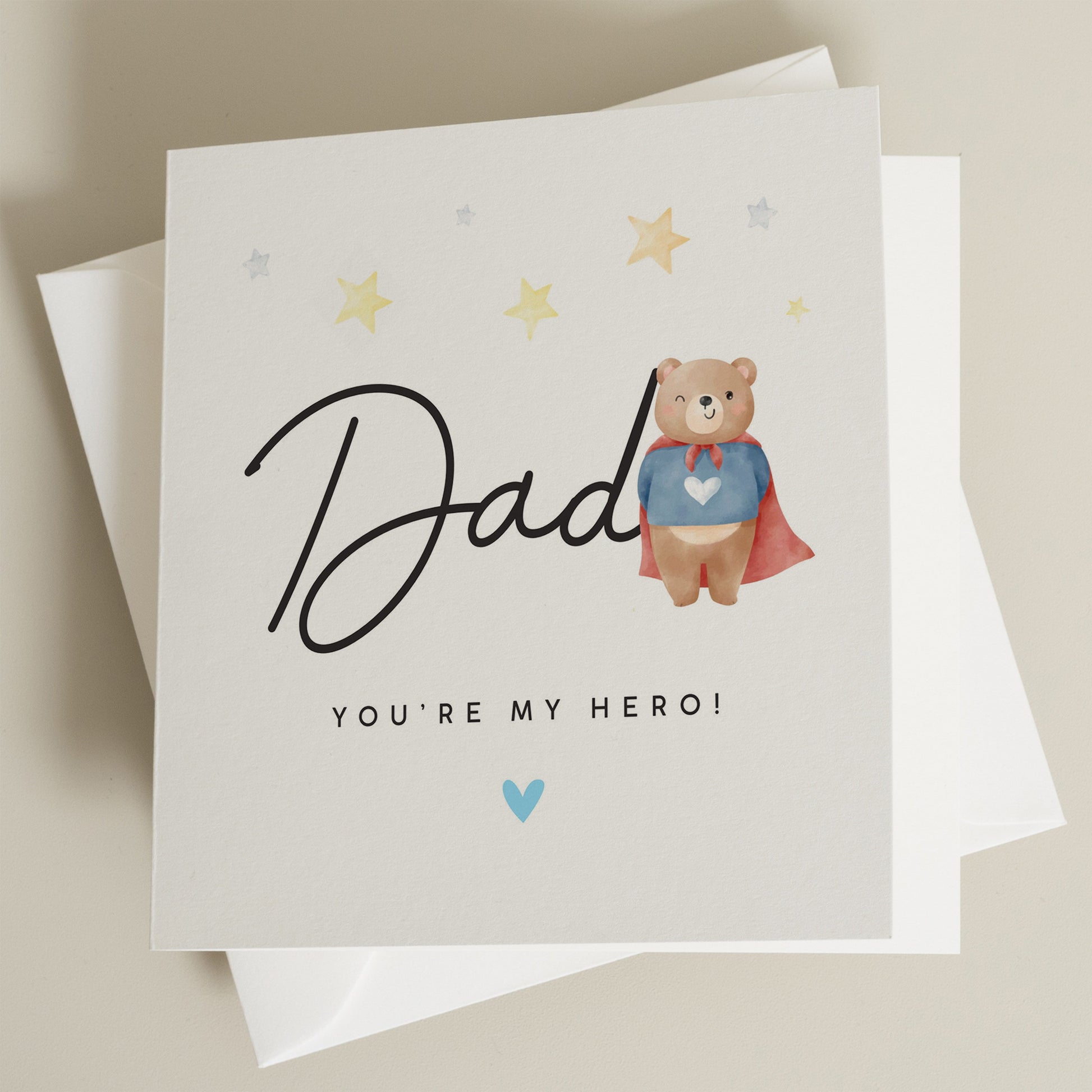 Cute Fathers Day Card For Dad, Thank you Dad Fathers Day Card, My Hero Fathers Day Card, Fathers Day Gifts From Daughter, From Son