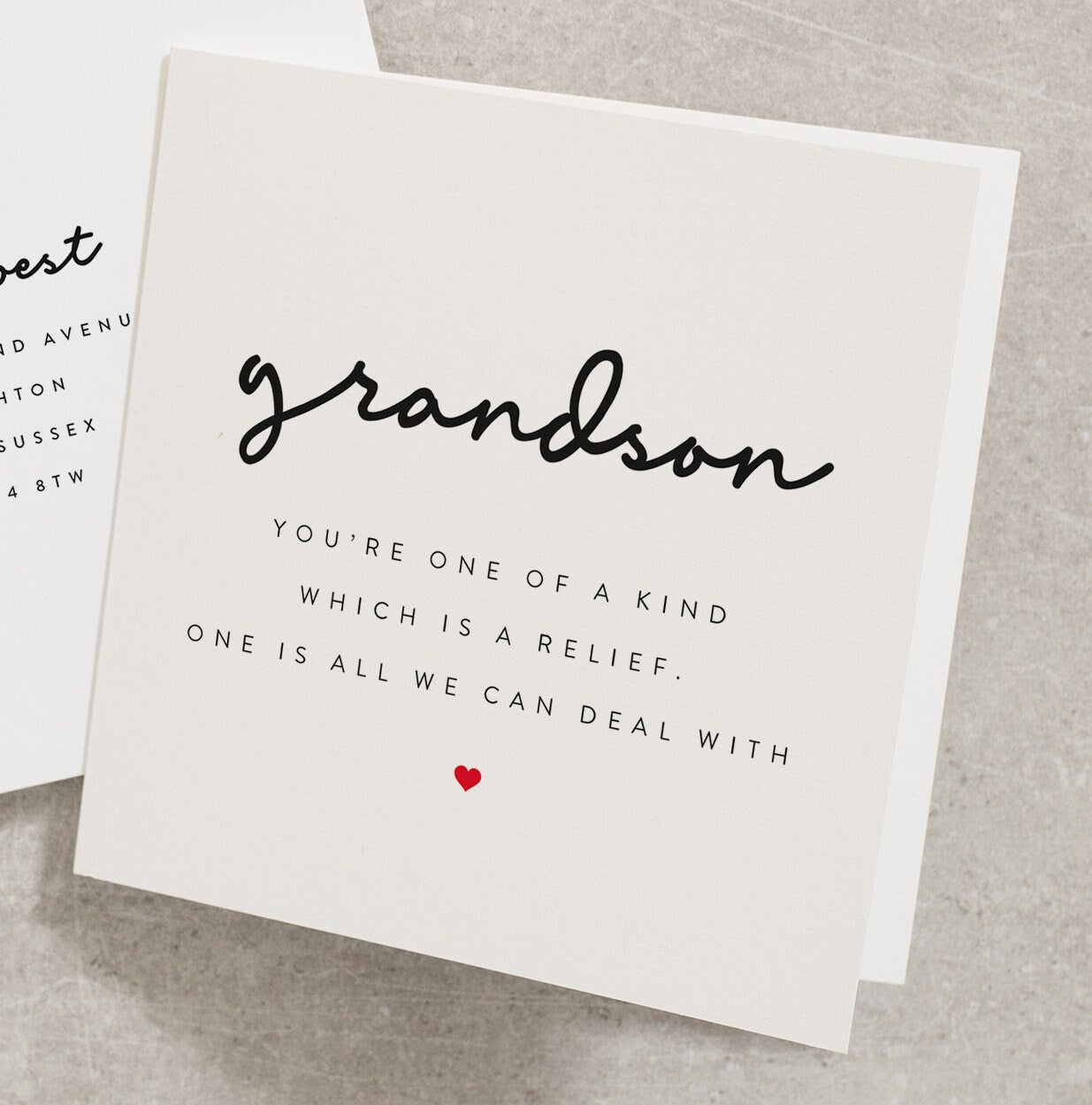 Funny Grandson Birthday Card, Birthday Card, Simple Grandson Birthday Card, Grandson, Card, Birthday, Any Age BC277