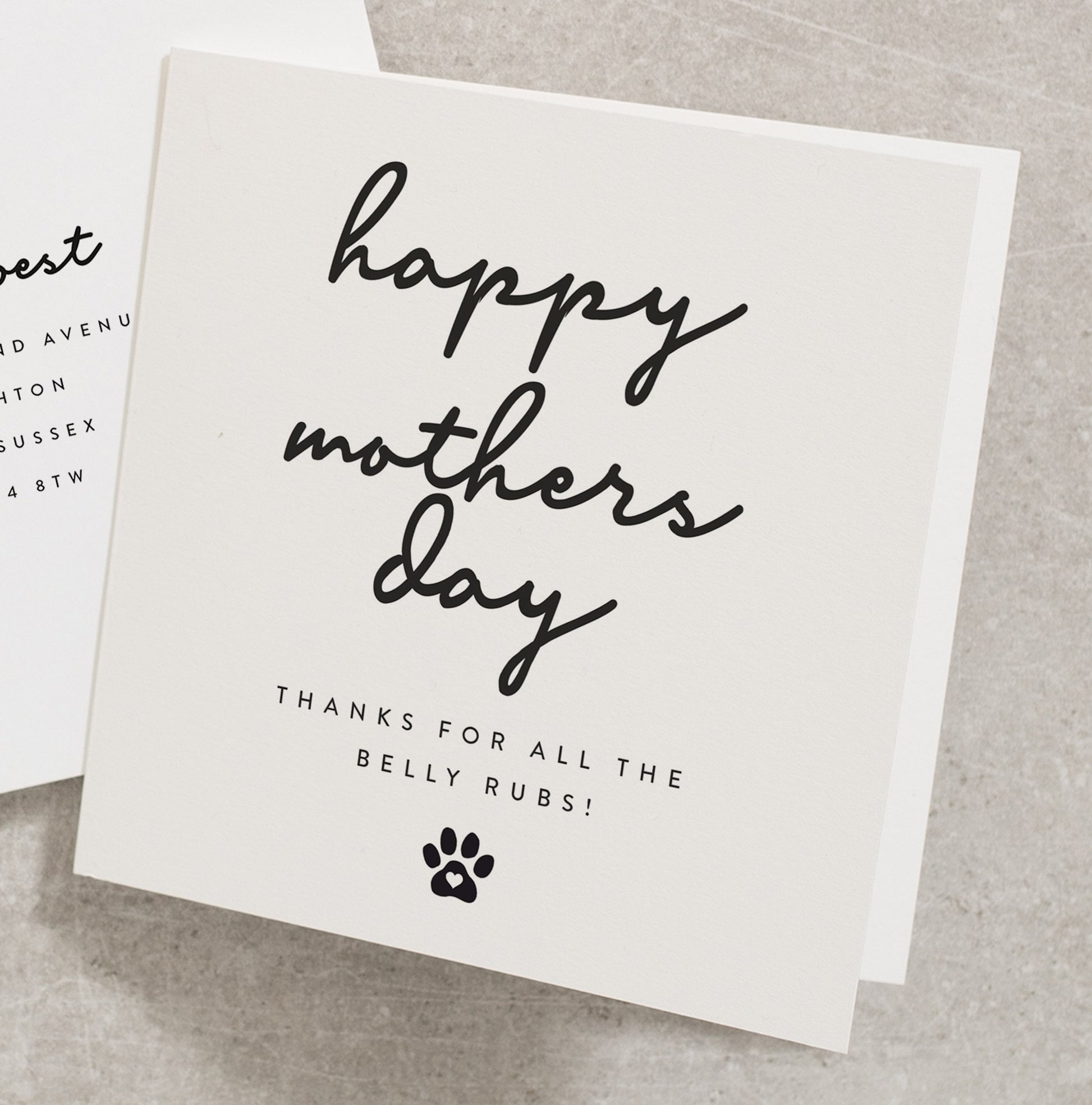 Dog Mum Mothers Day Card, Happy Mothers Day Thanks For All The Belly Rubs, Happy Mothers Day Dog, Mothers Day From Dog, Funny MD050