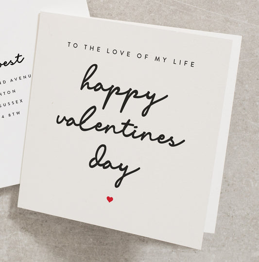 To the Love of my Life Valentines Day Card for Him, Love Valentines Day Card for Her, Romantic Valentines Day Card for Boyfriend VC019