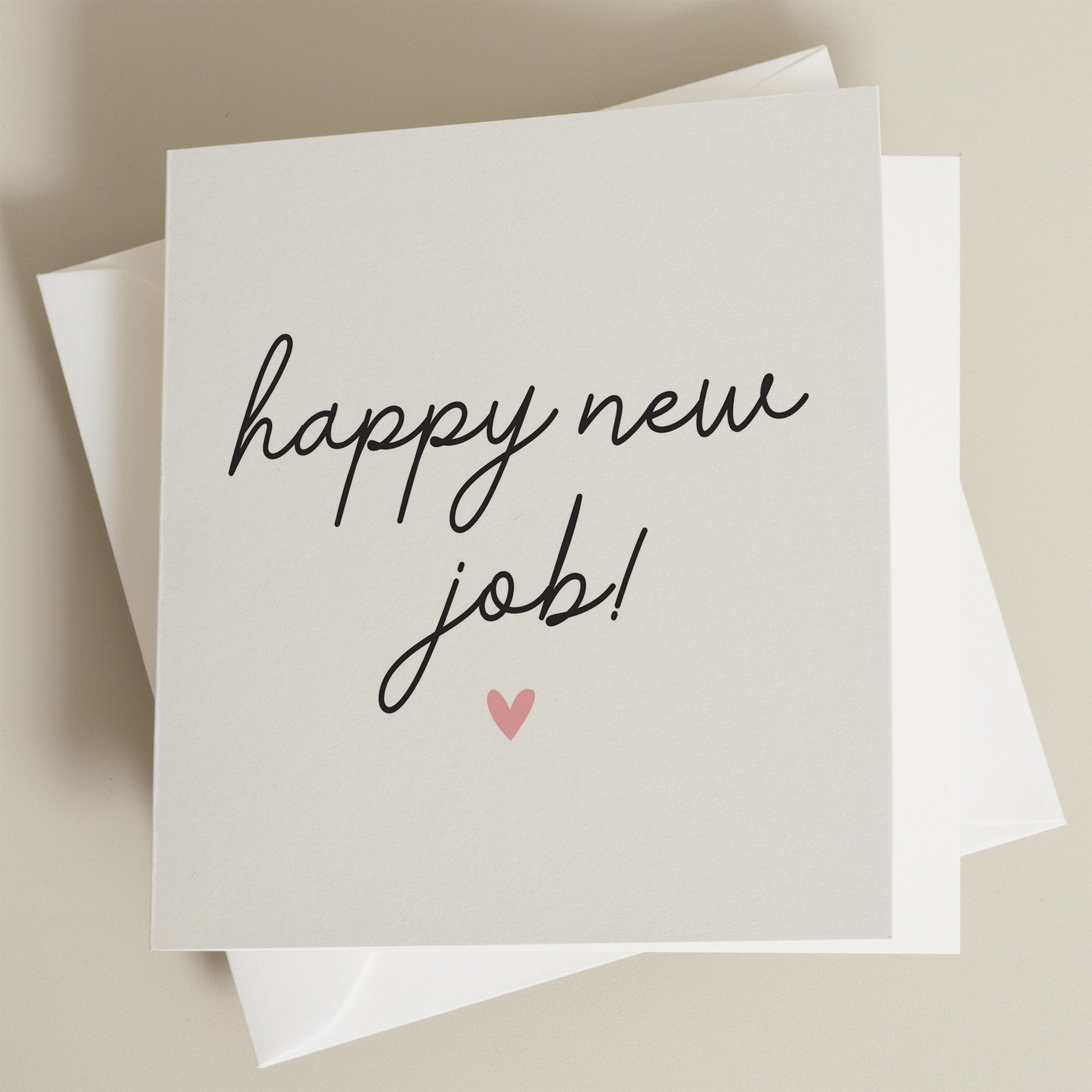 Cute Congratulations New Job Card, Simple Happy New Job Card, Leaving Work Good Luck Card For Colleague, Coworker Good Luck Card