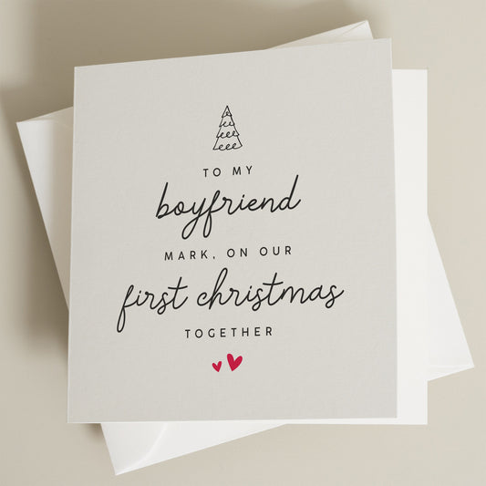 Boyfriend First Christmas Card, To My Boyfriend On Our First Christmas Together, Boyfriend 1st Christmas Card, Man Christmas Card