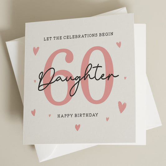 60th Birthday Daughter Card, Birthday Card For Daughter, 60th Birthday Gift For Daughter, Sixtieth Card For Daughter, Daughter Birthday Gift