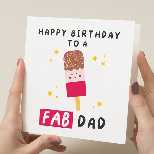 Fab Dad Birthday Card, Dad Birthday Gift, Happy Birthday Dad, Birthday Card For Dad, Card For Dad, Fab Gift For Him, Daddy, Father