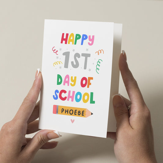 First Day Of School Card, Good Luck Card, 1st Day Of School, School Starter Card, School Starting Gift, Back To School Card, School Card