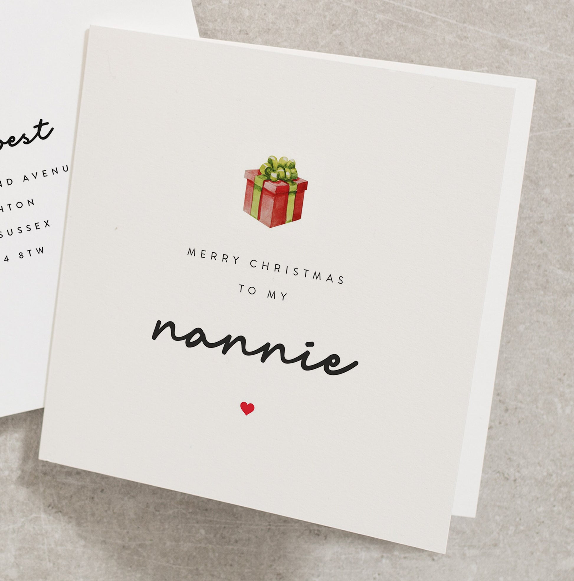 Merry Christmas To My Nannie Card, Nannie Christmas Card, Christmas Nannie Card, Christmas Card For My Nannie, Nannie Xmas Card CC305