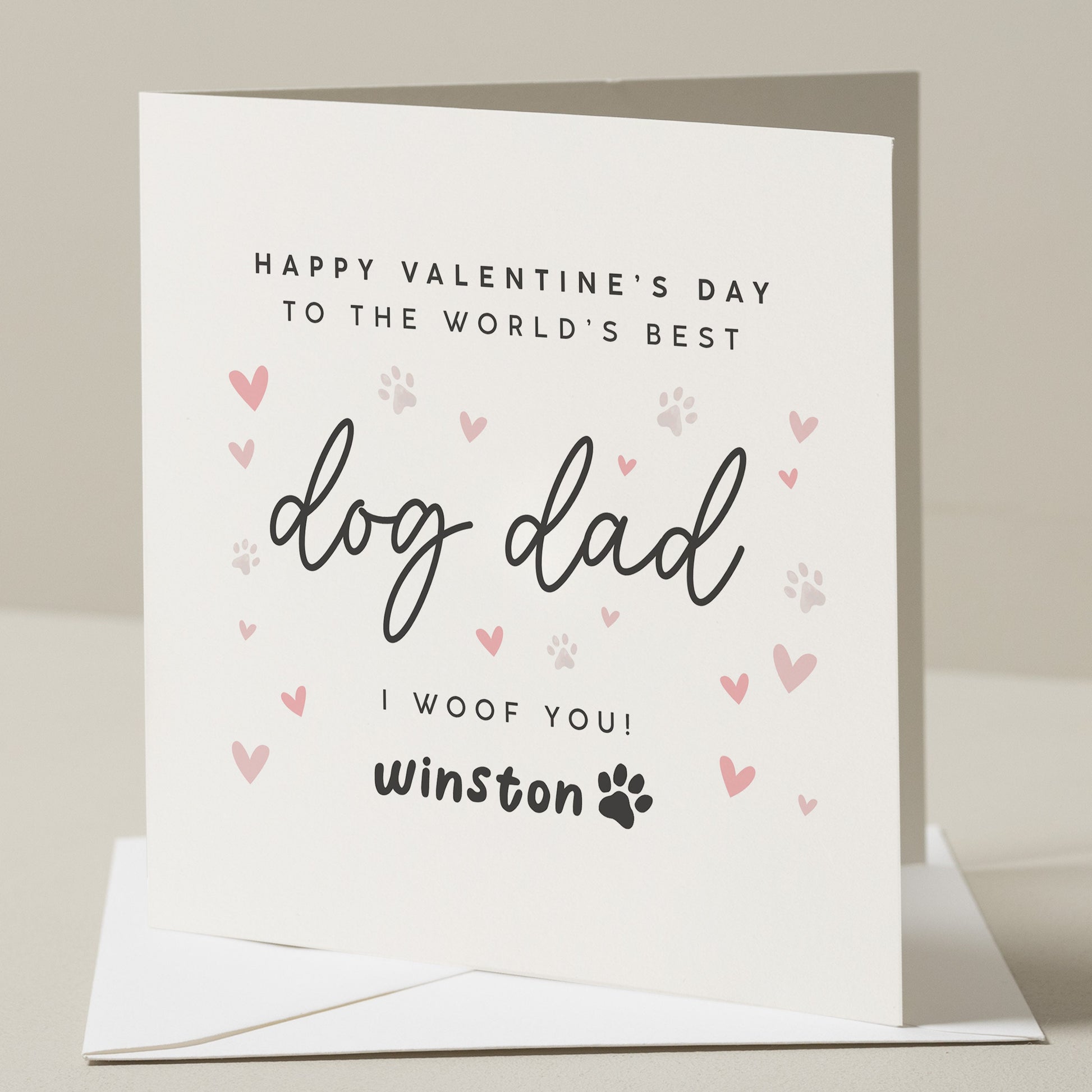 Dog Dad Valentines Card, Dog Lover Valentines Day Card For Him, Valentines Day Card From The Dog, Dog Card For Husband For Valentines Day