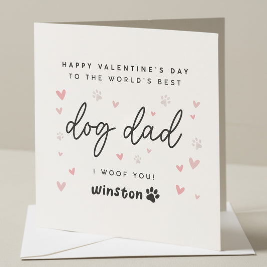 Dog Dad Valentines Card, Dog Lover Valentines Day Card For Him, Valentines Day Card From The Dog, Dog Card For Husband For Valentines Day