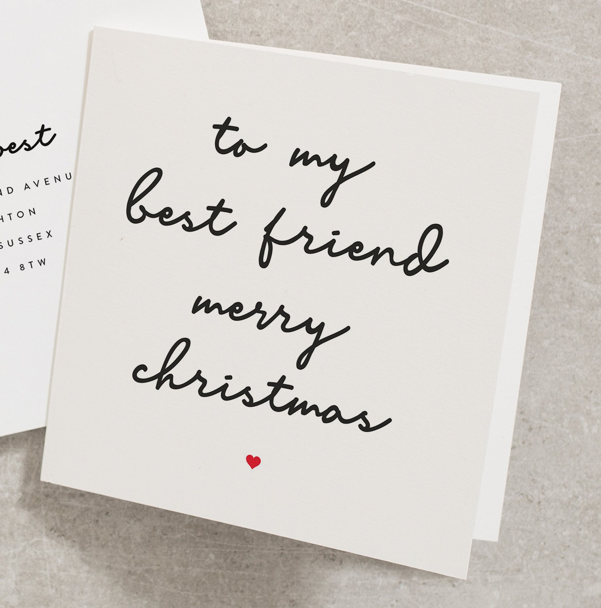 To My Best Friend Christmas Card for Him or Her, Simple Best Friend Xmas Card, Bestie Christmas Card,  CC480