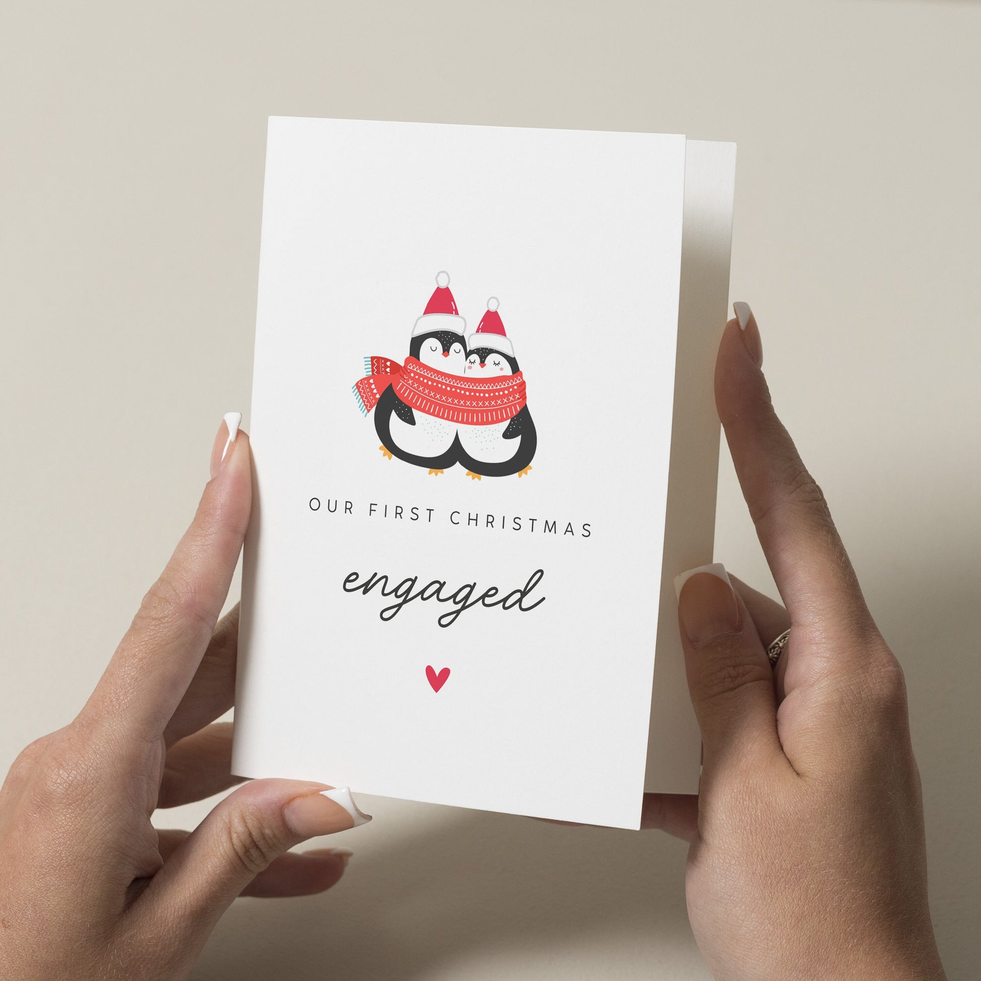 First Christmas Engaged Card, Fiance Christmas Card For, Fiancée Christmas Card, 1st Christmas Card For Boyfriend, For Her