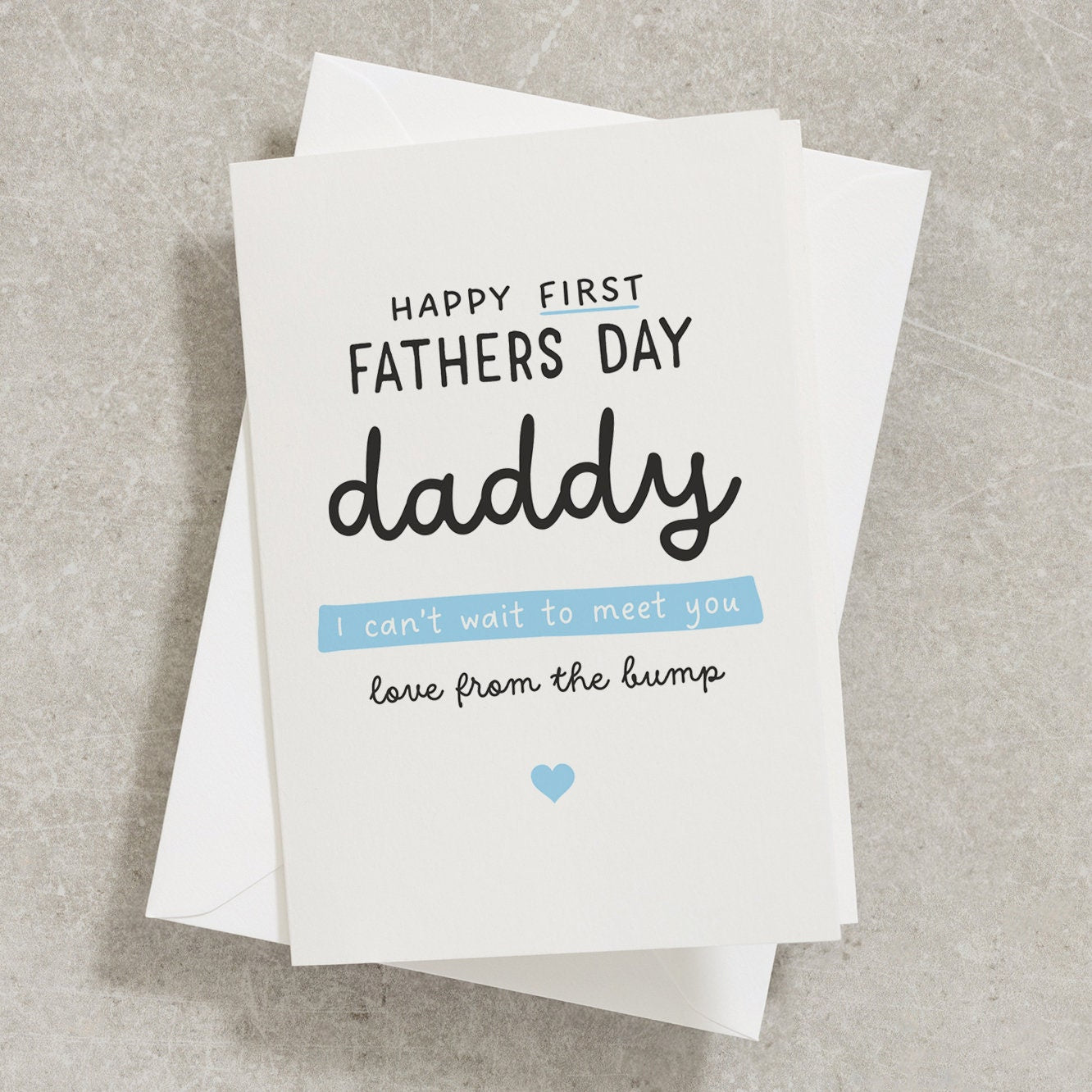 Happy First Fathers Day Card Daddy, I Can&#39;t Wait To Meet You, 1st Fathers Day From The Bump, Daddy Fathers Day Gift From Son, Daughter FC038