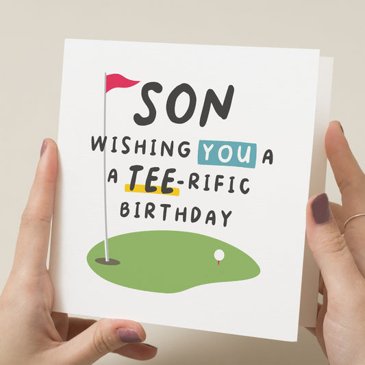 Golf Gift For Son, Funny Birthday Card, Birthday Card For Golfer, Card For Golfing Son, For Him, Son Golf Card