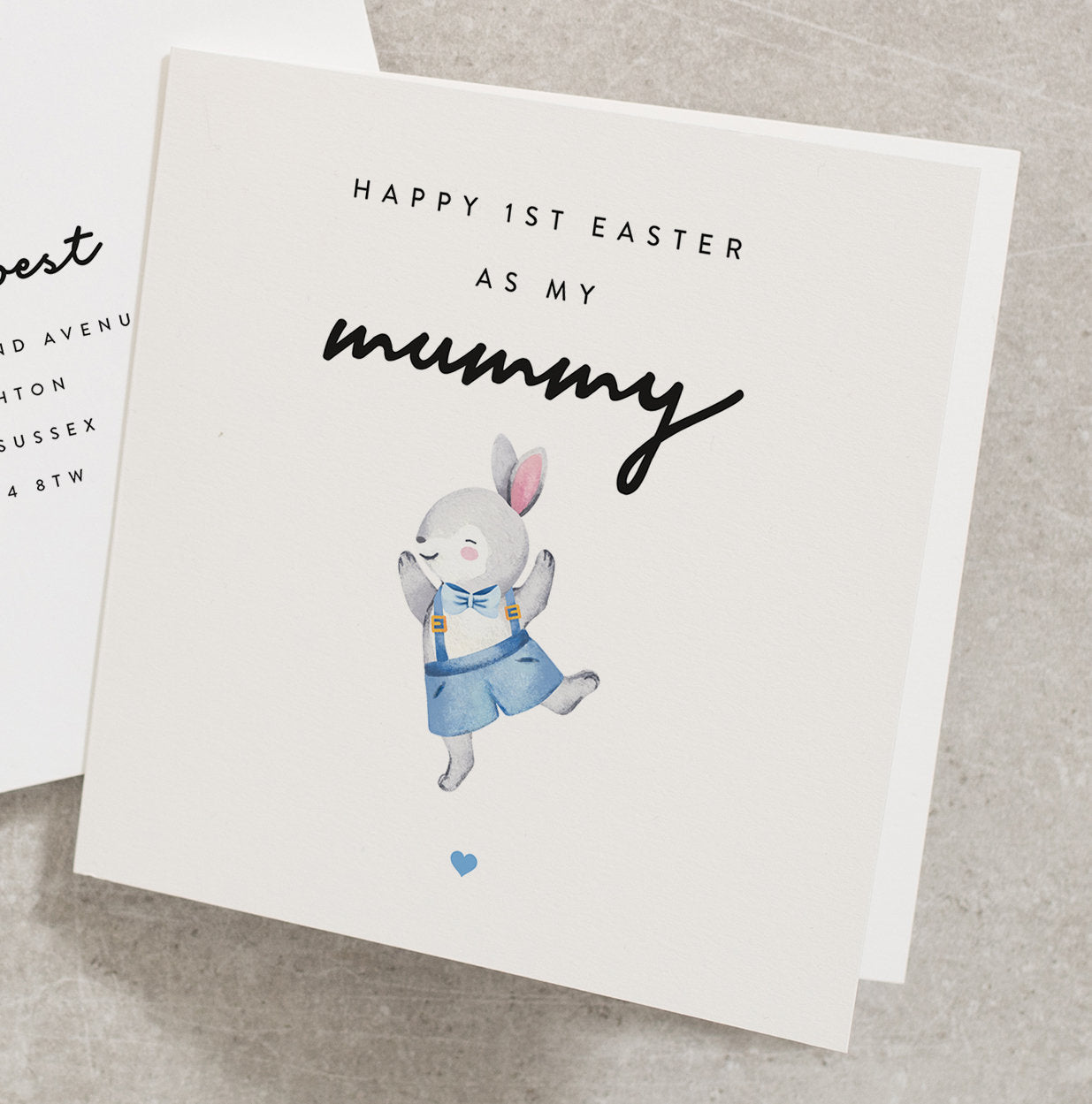 Happy 1st Easter As My Mummy, Happy Easter Card, Mummy First Easter Card, From Son, From Baby, Bunny Card From Child EC019