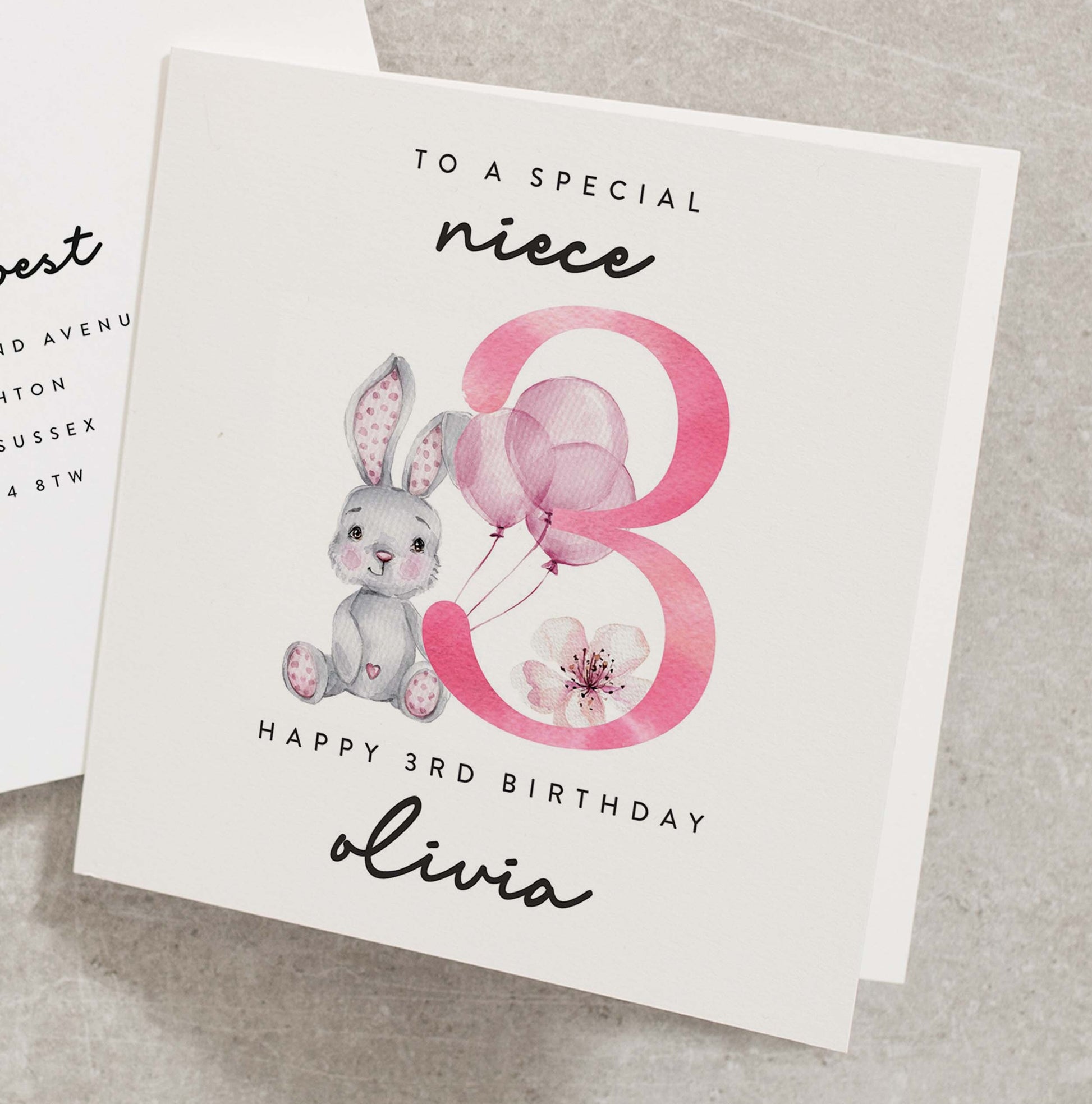 Niece 3rd Birthday Card, Personalised 3rd Birthday Card For Niece, Happy 3rd Birthday Card To My Special Niece, 3rd Birthday Card BC990