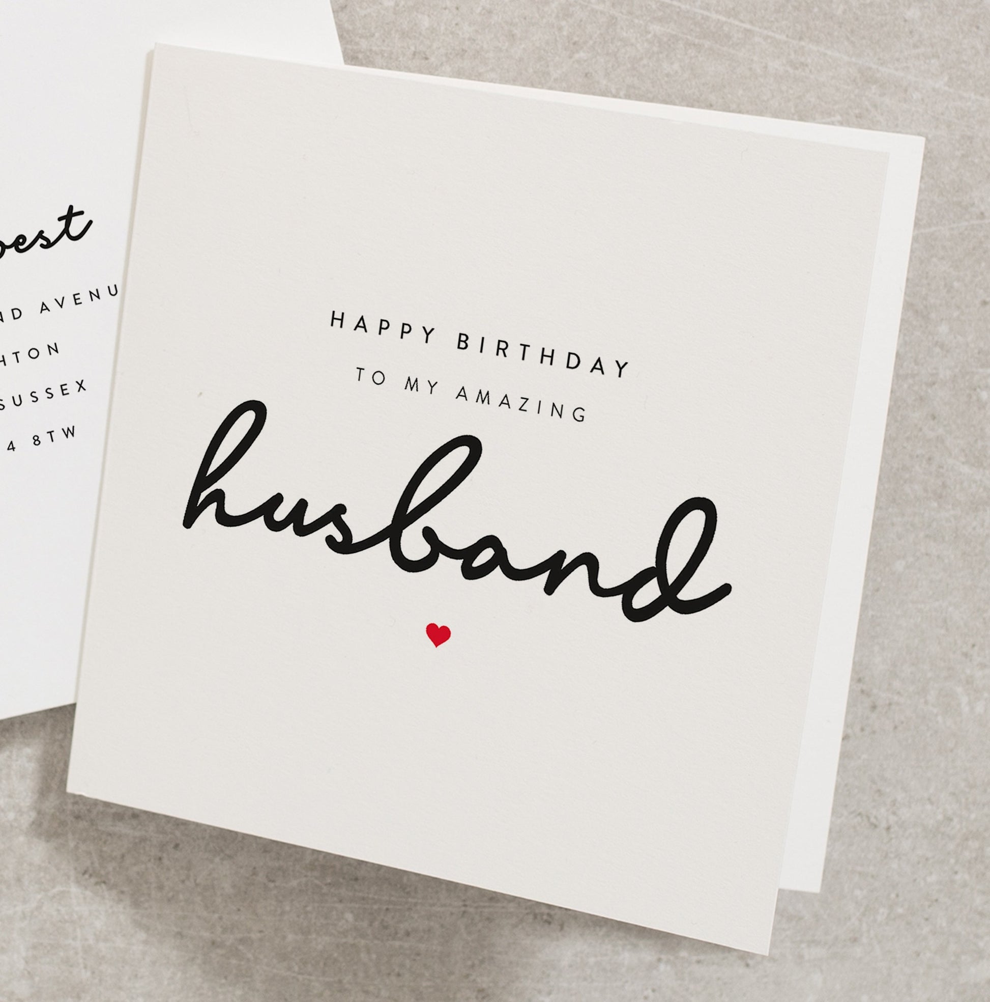 Husband Birthday Card, Romantic Birthday Card For Him, Happy Birthday To My Amazing Husband, Simple Birthday Card BC008