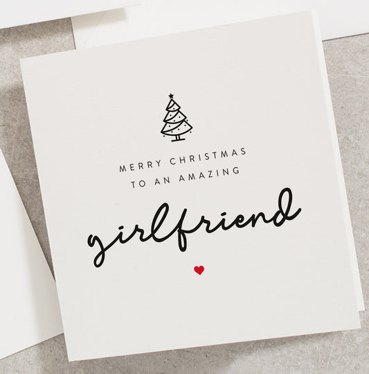 Girlfriend Christmas Card, Merry Christmas To An Amazing Girlfriend, Christmas Card For Girlfriend, For Her CC026