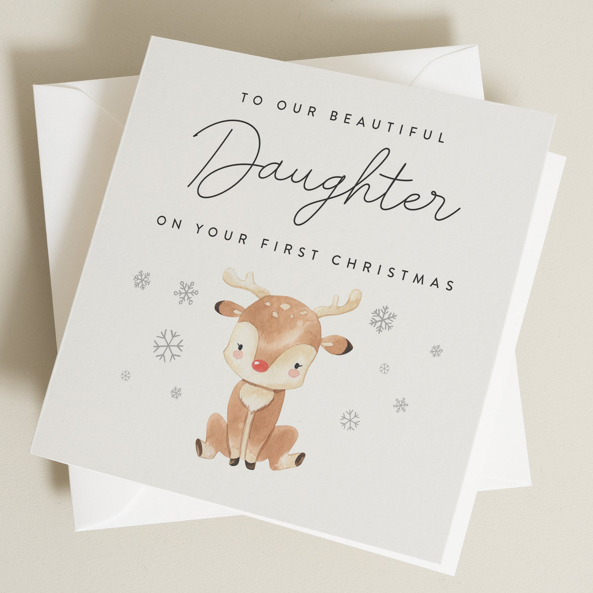 1st Christmas Card Daughter, Daughter Christmas Card, First Christmas Card for Daughter, Christmas Gift, Baby Girl Christmas