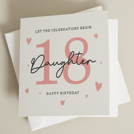 18th Birthday Daughter Card, Birthday Card For Daughter, 18th Birthday Gift For Daughter, Eighteenth Card Daughter, Daughter Birthday Gift