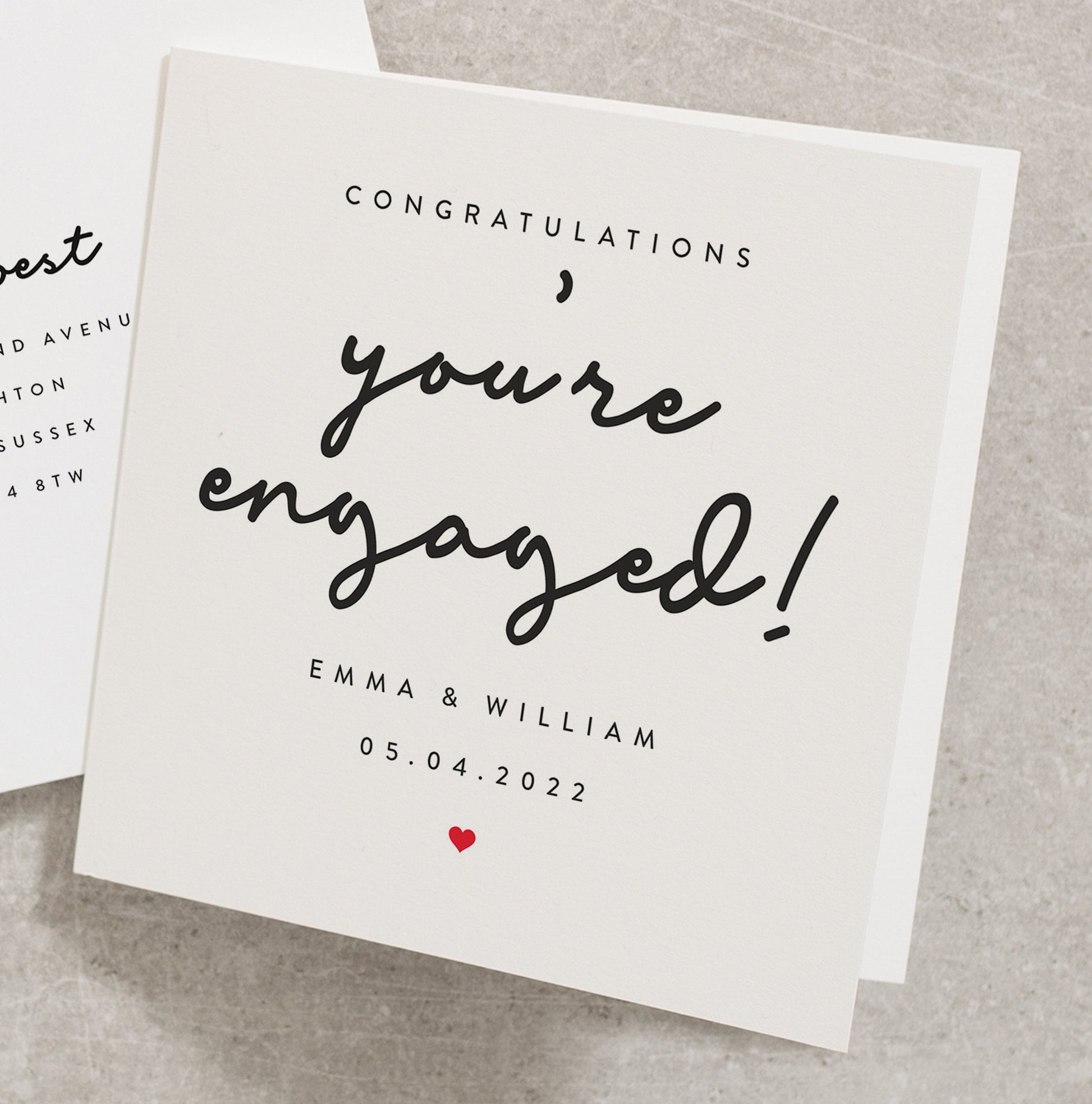 Congratulations You&#39;re Engaged Card, Personalised Engagement Card, Friends Engagement Card, Engagement Card From Family, Couple Card EN028