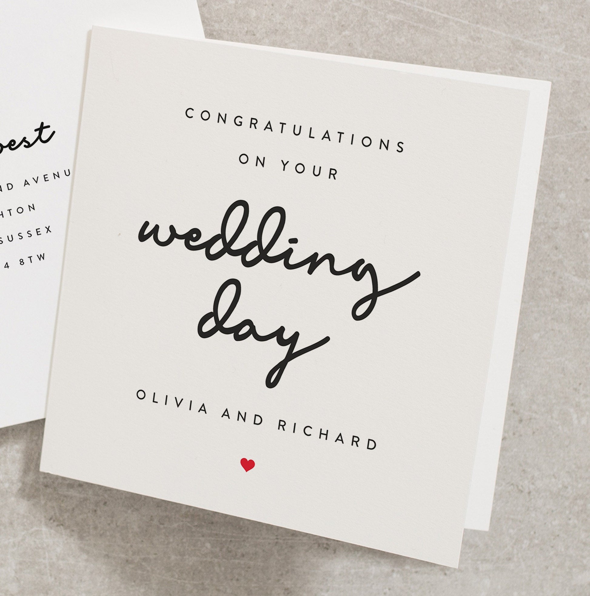 Congratulations Wedding Day Card, Personalised Wedding Day Card, Wedding Day Card, Happy Wedding Day Card For New Mr and Mrs WD001