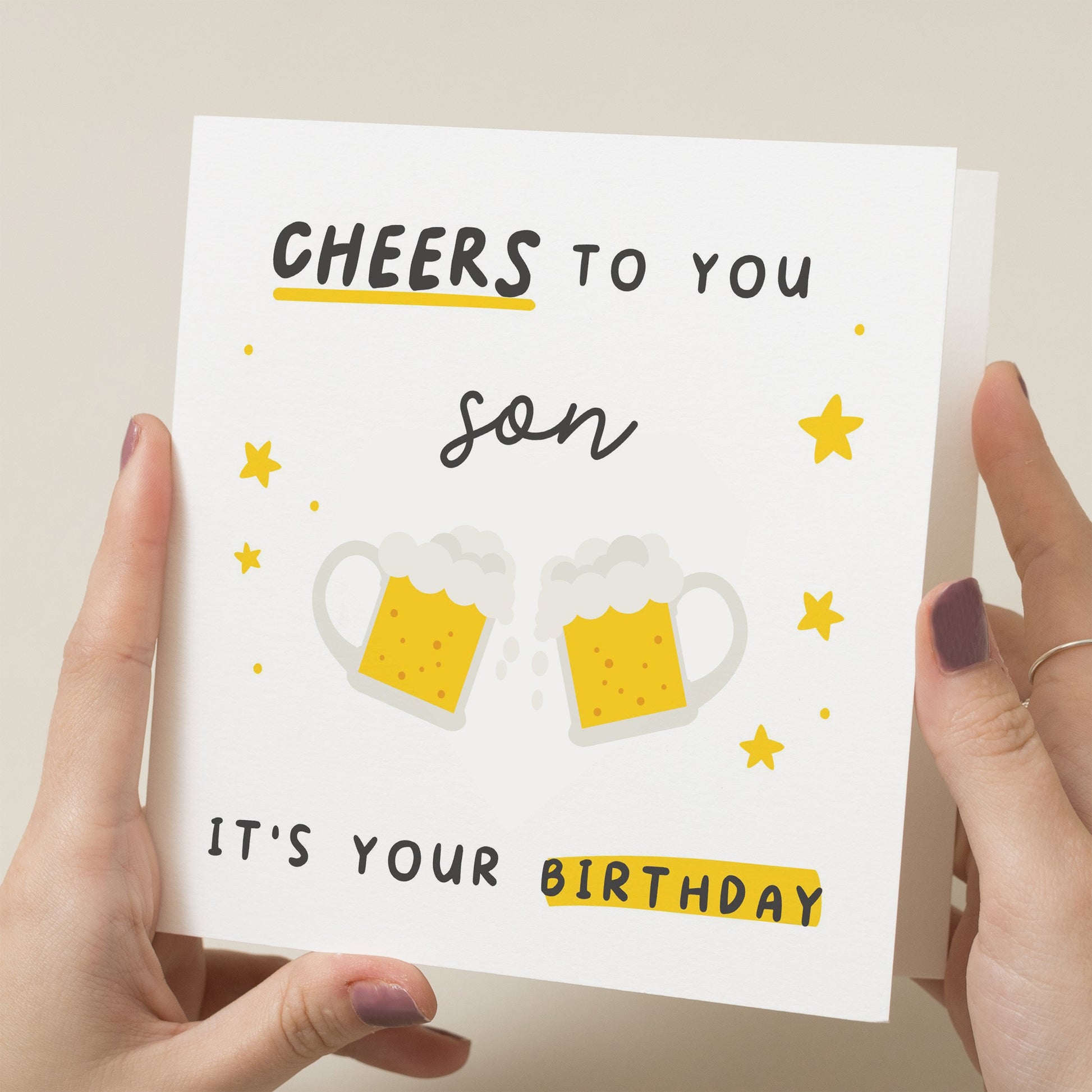 Son Birthday Card, Birthday Card For Son, Beer Lover Card, Birthday Card For Him, Son Birthday Gift, Happy Birthday Son, To Son