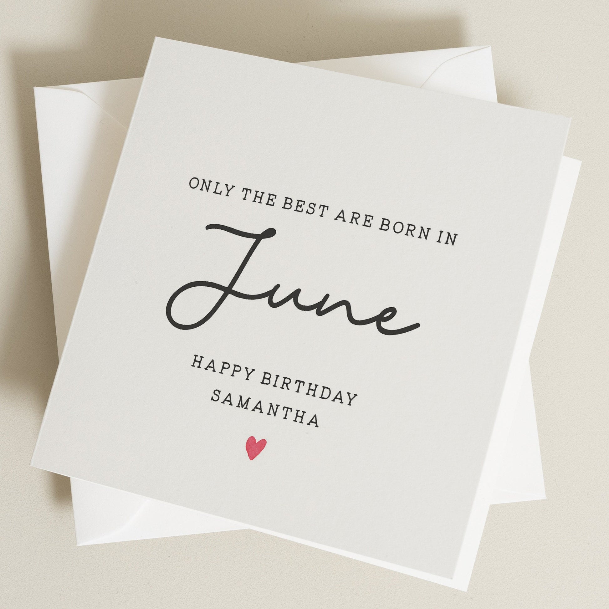 Simple Personalised Birthday Card, June Birthday Card, Funny Birthday Card For Her, For Friend, Birthday Gift To Him, Birthday Month Card