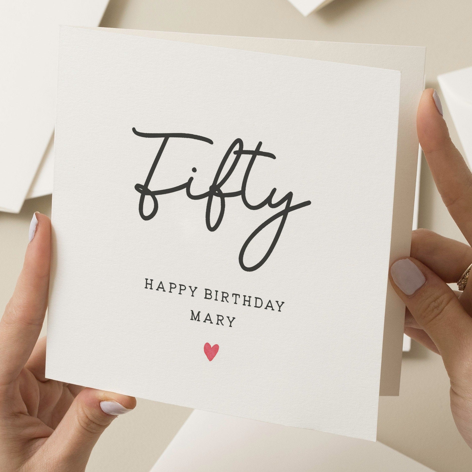 50th Birthday Card, Personalised Birthday Card For Her, Fiftieth Birthday Card, For Him, Milestone Birthday Gift, Happy 50th Birthday