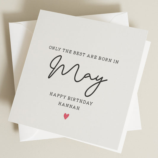 Simple Personalised Birthday Card, May Birthday Card, Funny Birthday Card For Her, For Friend, Birthday Gift To Him, Birthday Month Card