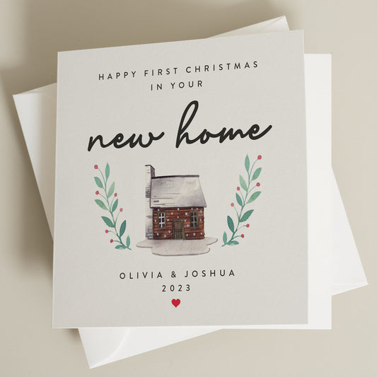 Personalised New Home Christmas Cards, New House Christmas Card for Couple, Christmas Card UK, House Warming Card Xmas CC652