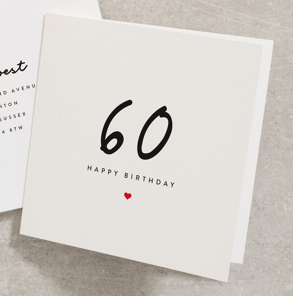 60th Birthday Card Grandad, Birthday Card For Men, Simple Birthday Card, 60th, 60, Sixty, Happy Birthday Card, Nan, Mum, Dad BC635