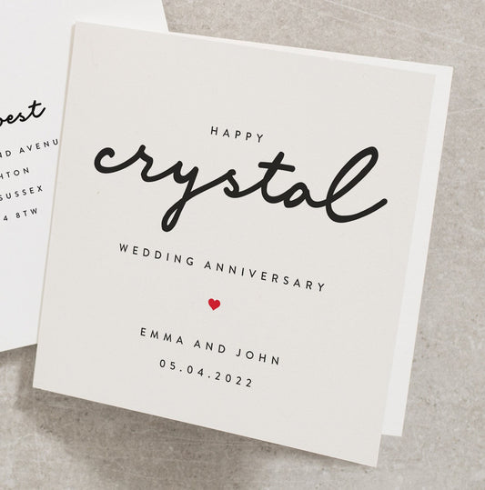 Happy Crystal Wedding Anniversary Card, Husband Anniversary Card, Happy Wedding Anniversary Card For Wife, Wedding Anniversary Card AN141