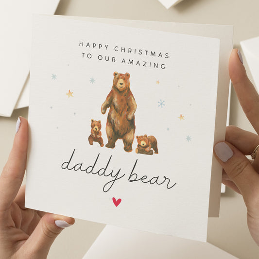 Christmas Card For Dad, Christmas Card To Daddy Bear, Christmas Card To Daddy, Amazing Dad Card, Xmas Card New Dad, Christmas Bear