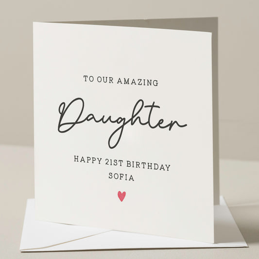 Daughter Birthday Card, 21st Birthday Card For Daughter, Twenty First Birthday Card, Birthday Gift For Her, Daughter Birthday, 21st Gift