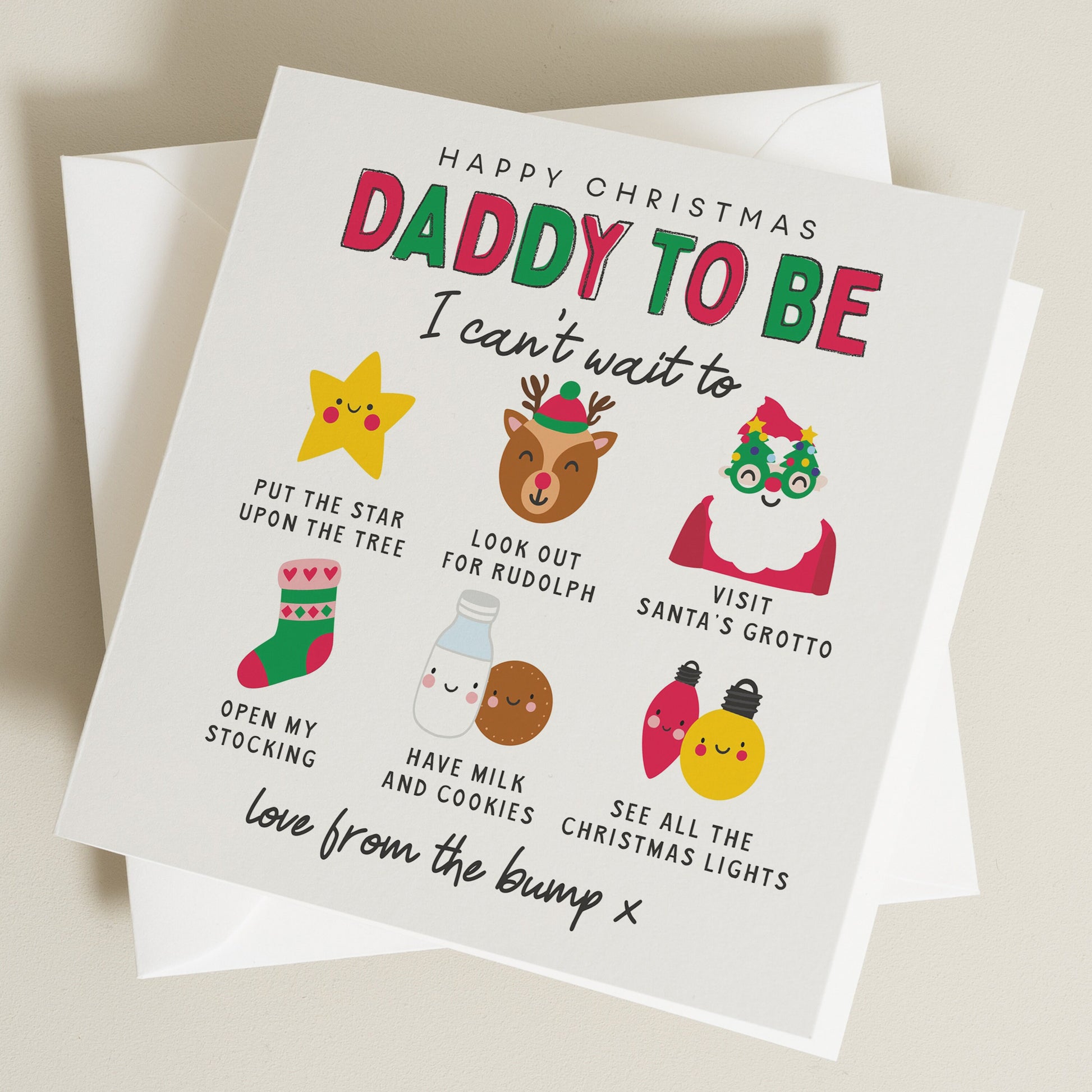 Daddy To Be Christmas Card, Baby Bump Christmas, Christmas Card For Daddy To Be, Baby Bump First Christmas Card To Daddy, Newborn To Daddy