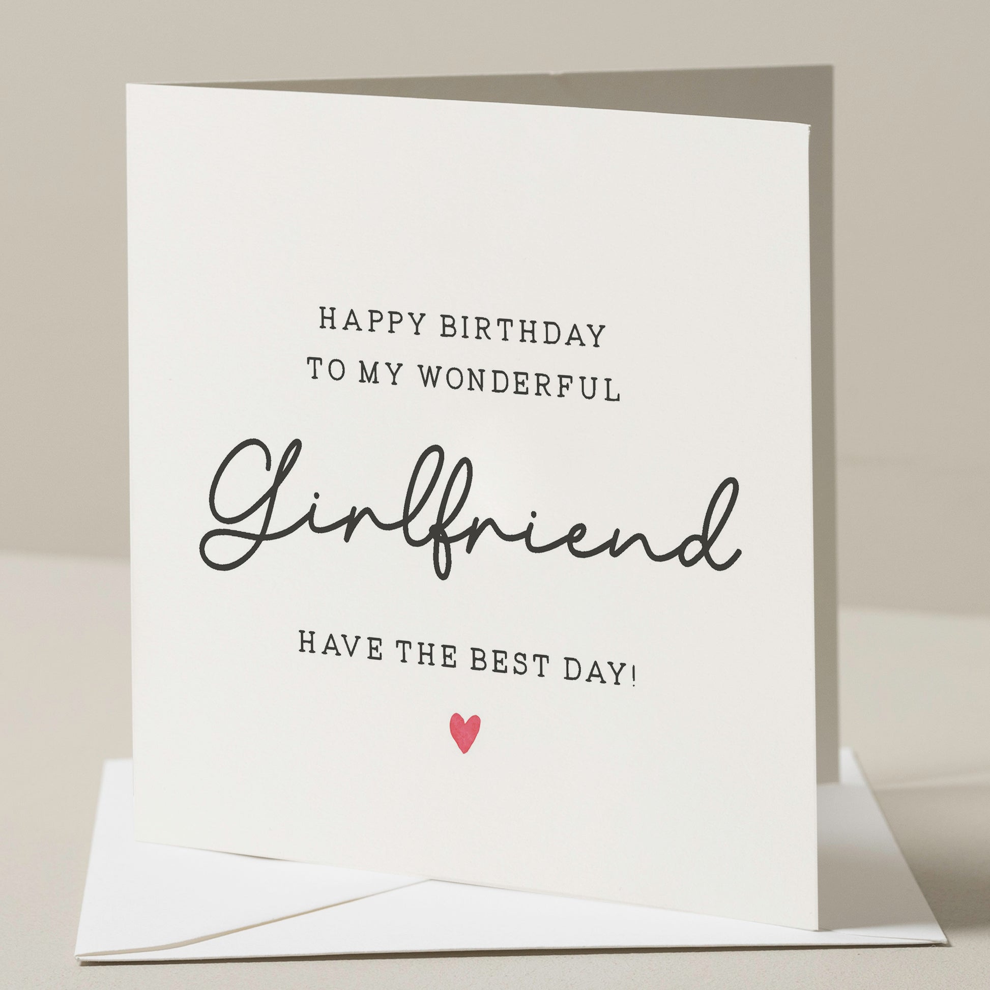 Birthday Card For Girlfriend, Partner Birthday Card, Wonderful Girlfriend Card, Romantic Card For Girlfriend, Girlfriend Birthday Gift