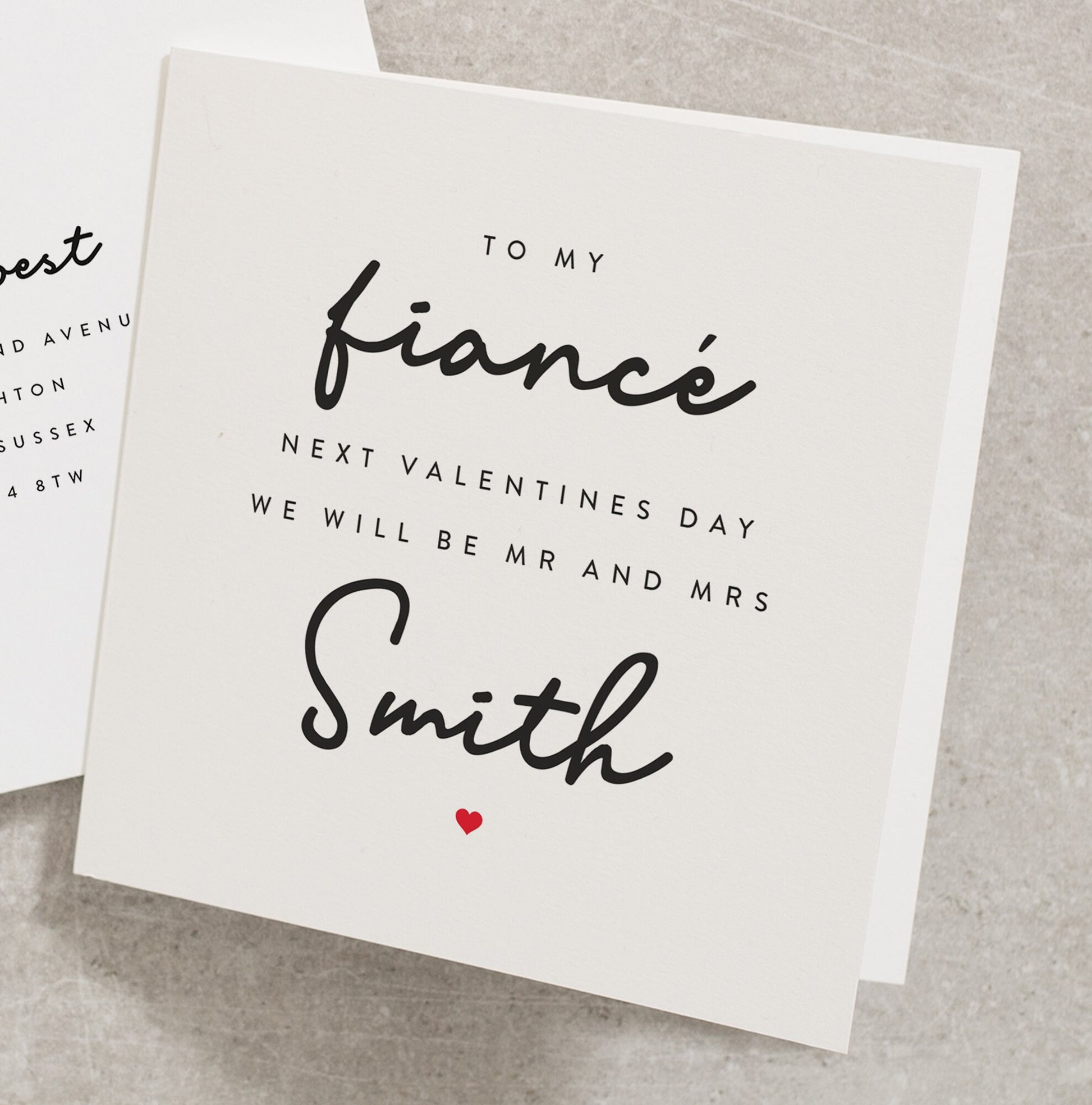 Personalised Fiancé Valentines Day Card, Wife to Be Valentines Day Card, Husband to Be, Mr and Mrs Valentines Day Card VC003