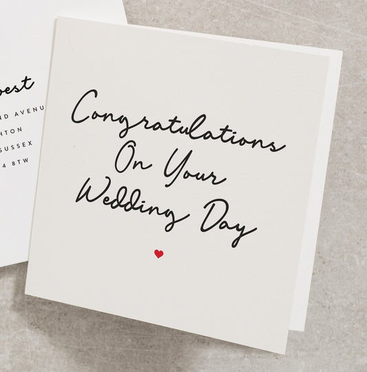 Congratulations On Your Wedding Day Card, Wedding Day Card, Congratulations Card, Happy Wedding Day Card, Congratulations Wedding Card WD020