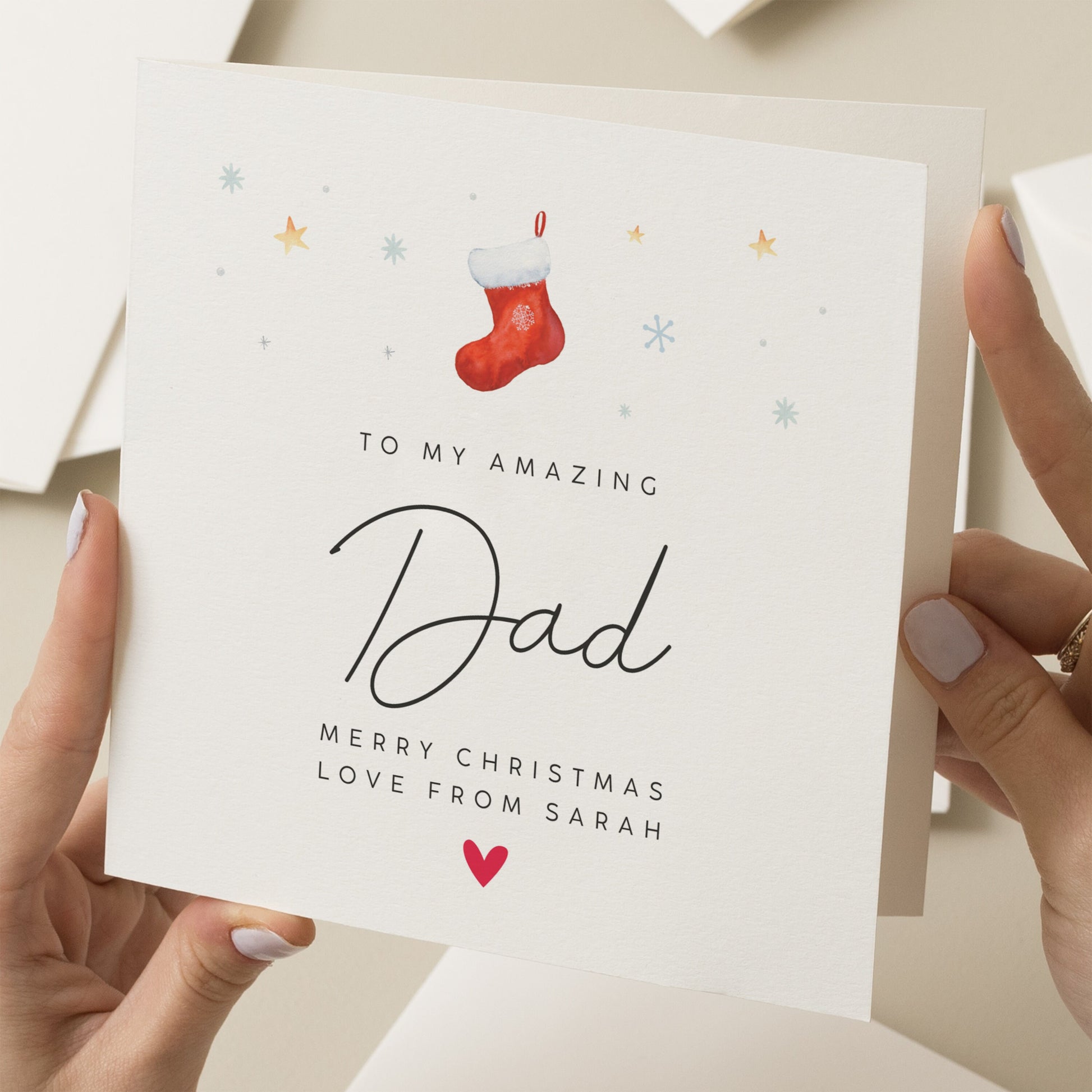 Personalised Christmas Card For Dad, Christmas Card To Daddy, Christmas Card To Daddy, Amazing Dad Card, Xmas Card New Dad, Love You Dad