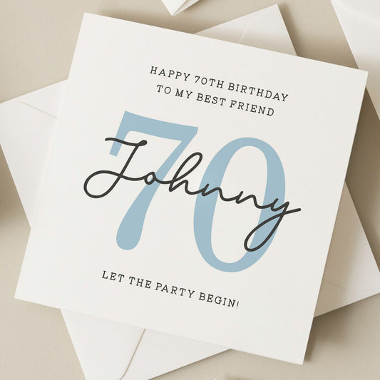 70th Birthday Card For Best Friend, Personalised Friend 70th Birthday Card, 70th Birthday Card For Him, Milestone 70th Birthday Gift