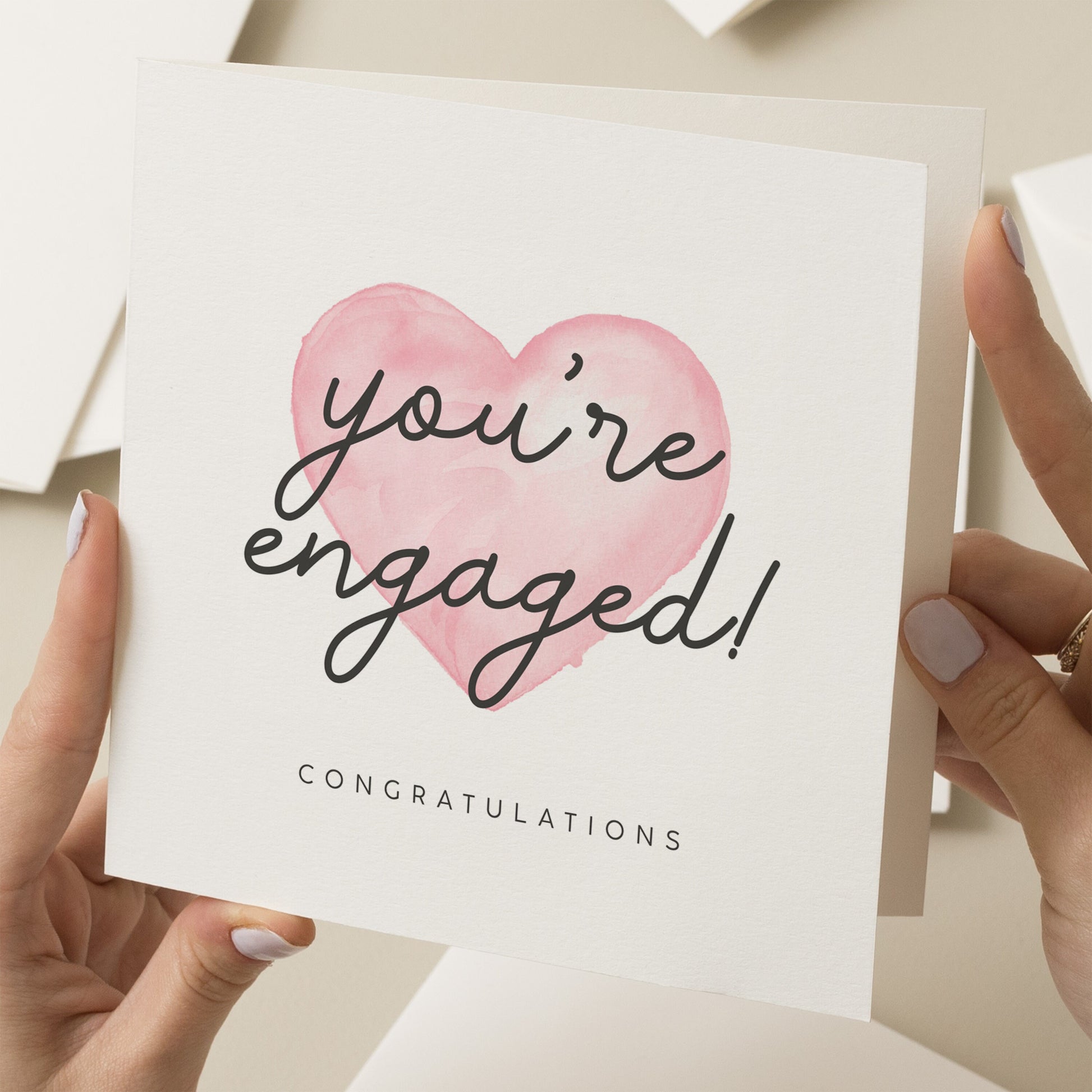 Congratulations On Your Engagement Card, Engaged Card For Friends, To The Happy Couple On Your Engagement, Congrats You&#39;re Engaged