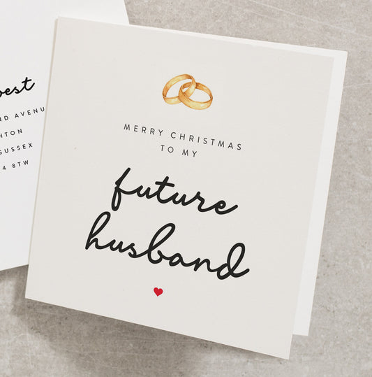 Future Husband Christmas Card For Him, Merry Xmas Fiancé, To My Future Husband, Cute Fiancé Cards, For My Fiancé On Christmas CC273