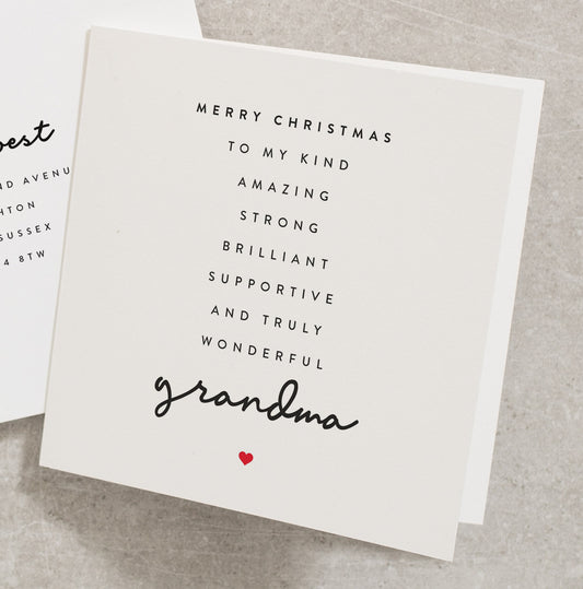 Grandma Christmas Card With Poem, Christmas Grandma Card, Christmas Poem Card For Grandma, Grandparent Christmas Card CC298