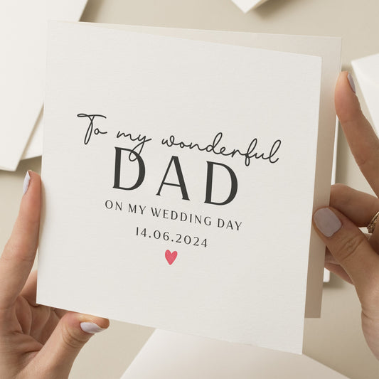 To My Dad On My Wedding Day Card, Personalised Wedding Card For Dad, Wedding Day Card To Dad, Thank You Parent On Our Wedding Day